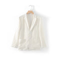 Men's linen striped casual jacket in coffee colour for everyday wear