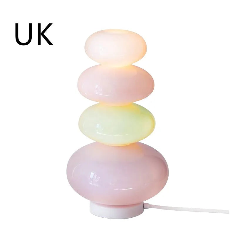 Candy String Rainbow table lamp with glass shade and iron body in macaron colours