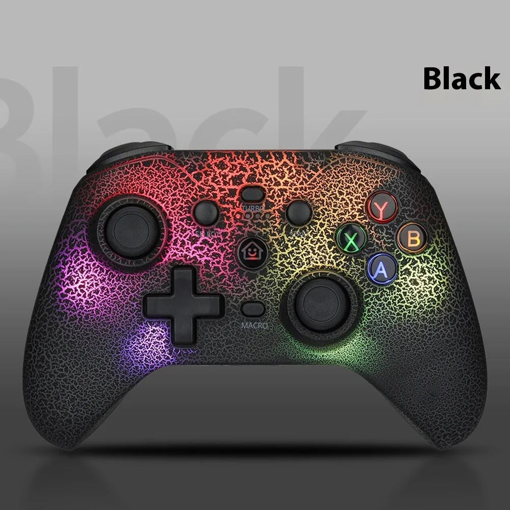 NS21 RGB lamp effect gamepad in black ABS with Type-C port on a desk