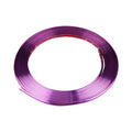 Galvanised purple PVC wheel hub trim protection strip on car alloy wheel