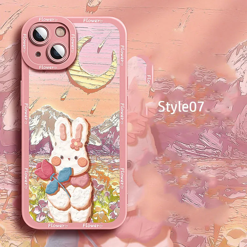 Silicone cartoon mobile phone case for Apple iPhone 14 Pro Max with colourful drop prevention design
