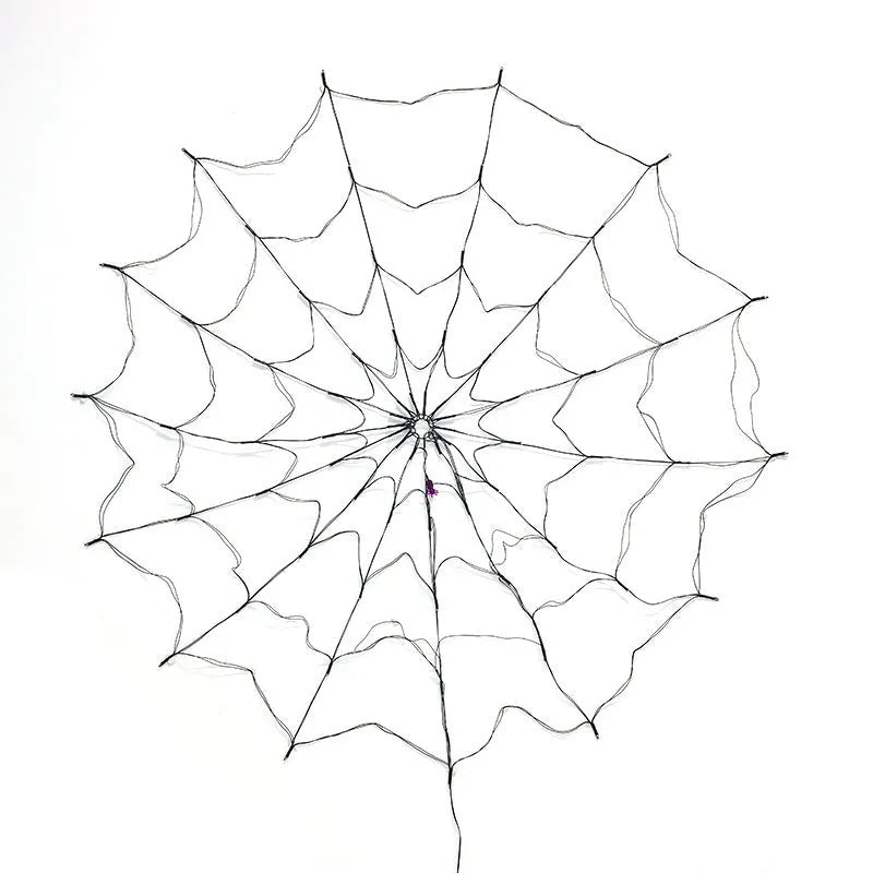 LED spider web light 1.5 metre diameter PVC Halloween decoration with warm glow on wall