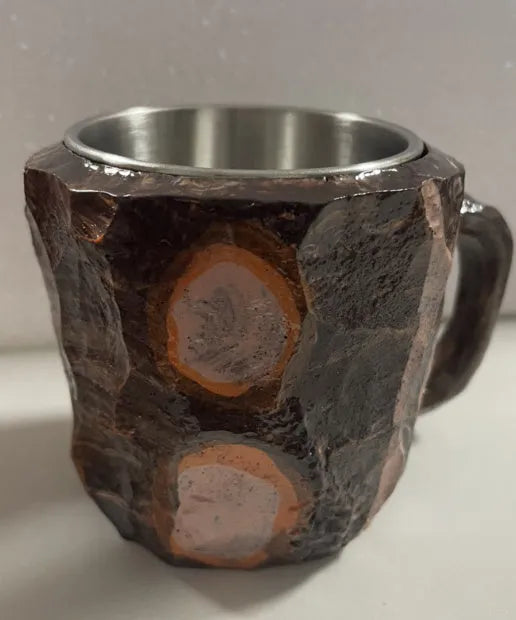 Resin mineral crystal coffee mug with handle showing clear design and colour options