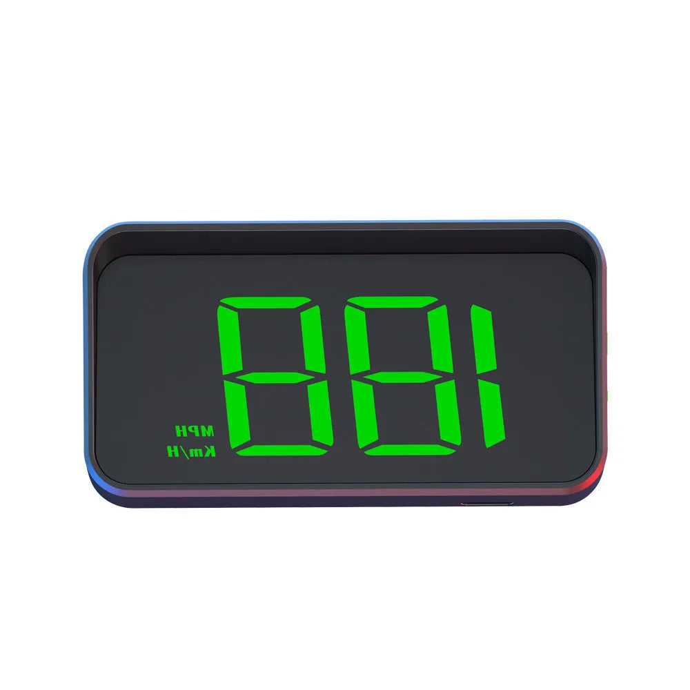 New universal head-up display car GPS velometer with HD speed display in green and white