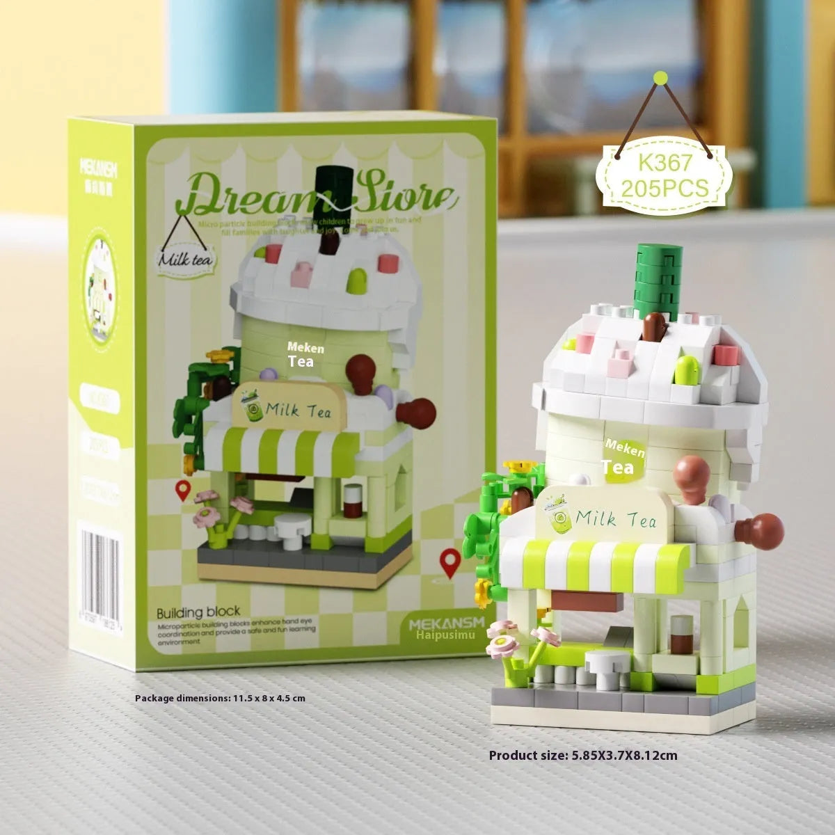 City Street View Building Blocks plastic construction set with hamburger shop theme, 207 pieces for children's educational play