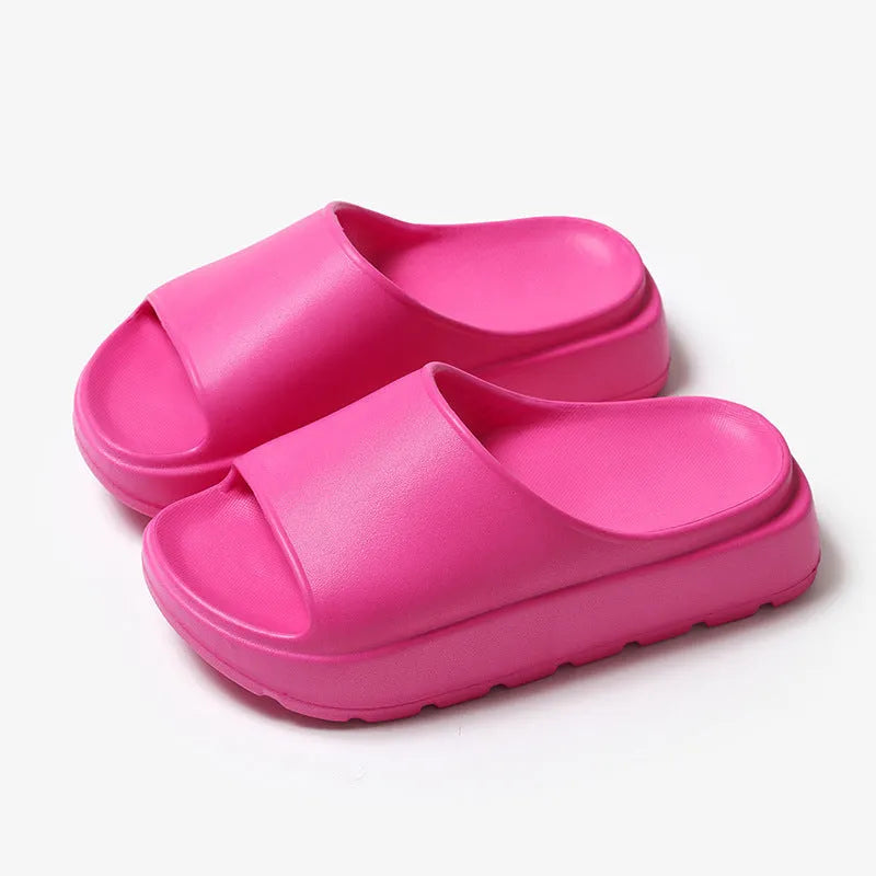 Women's fish mouth slippers with a thick light-coloured sole, shown in a beige colour option.