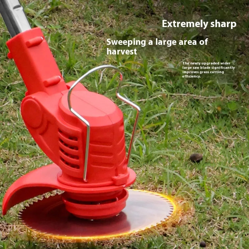 Portable weeding machine with adjustable handle in bare metal finish for household gardening