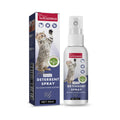 50ml bottle of clear pet deterrent spray in a box to stop cats and dogs scratching furniture.