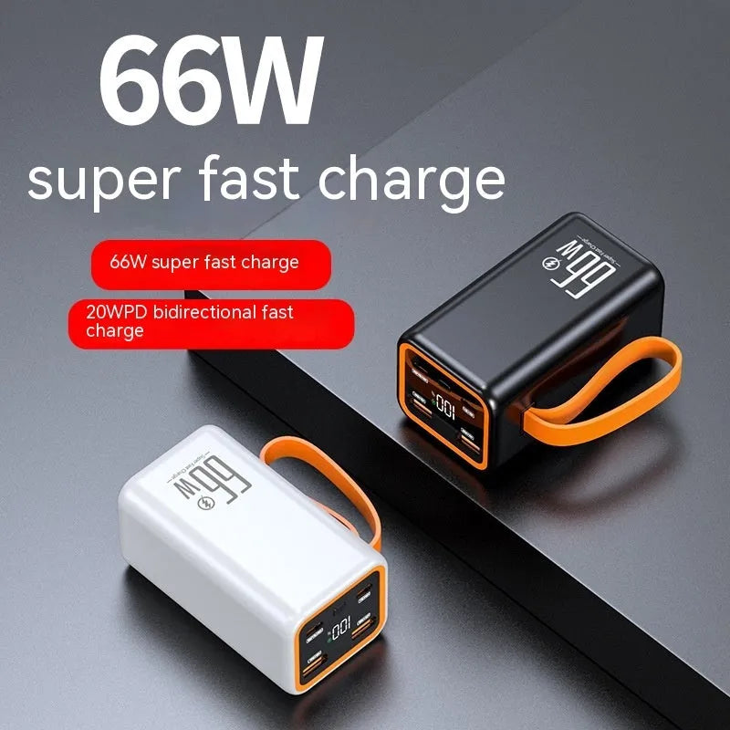 20000 MA fast charge power bank in black plastic creative design