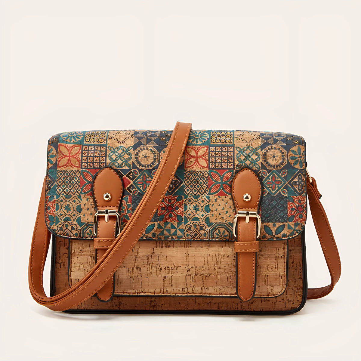 One-shoulder crossbody large capacity PU bag for women in grass flower colour with single shoulder strap