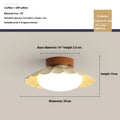 Mid-ancient silent balcony LED ceiling light round 25cm in beige colour with iron frame and acrylic shade