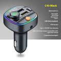 Multifunctional car charger with 1.8 inch display, ABS casing, and MP3 function in black finish