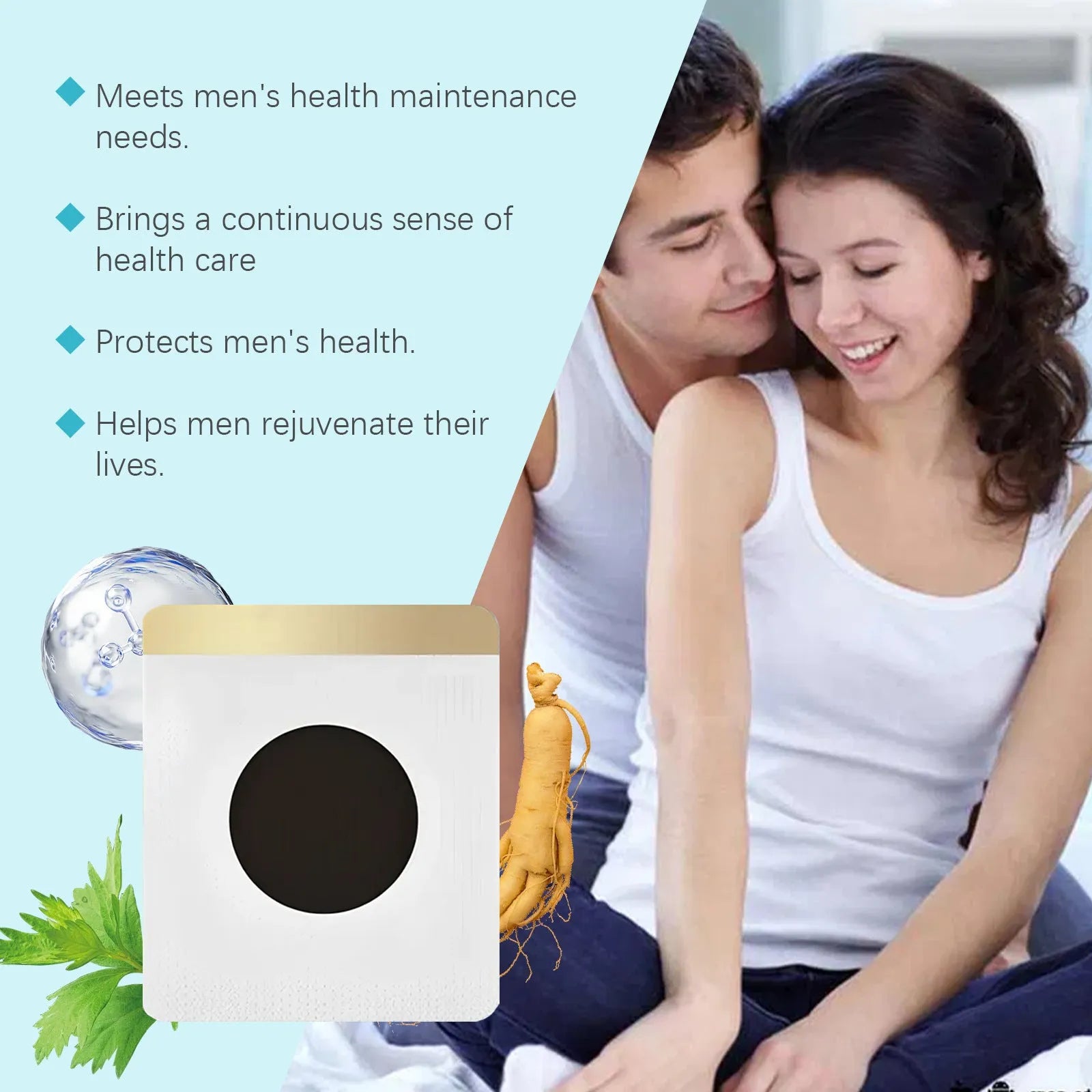 Herbal adhesive patch pack with moxa leaf and Asian ginseng ingredients