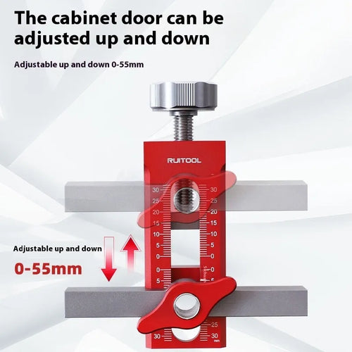 Aluminium alloy cabinet door installation aid for woodworking projects