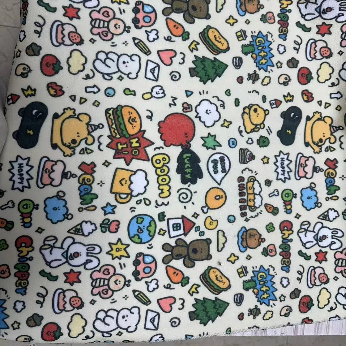 Colourful cartoon animal print nylon cosmetic bag in large, medium, and small sizes