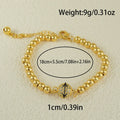 Women's copper bracelet with single ball zircon, heart shape, Arabic style, electroplated finish