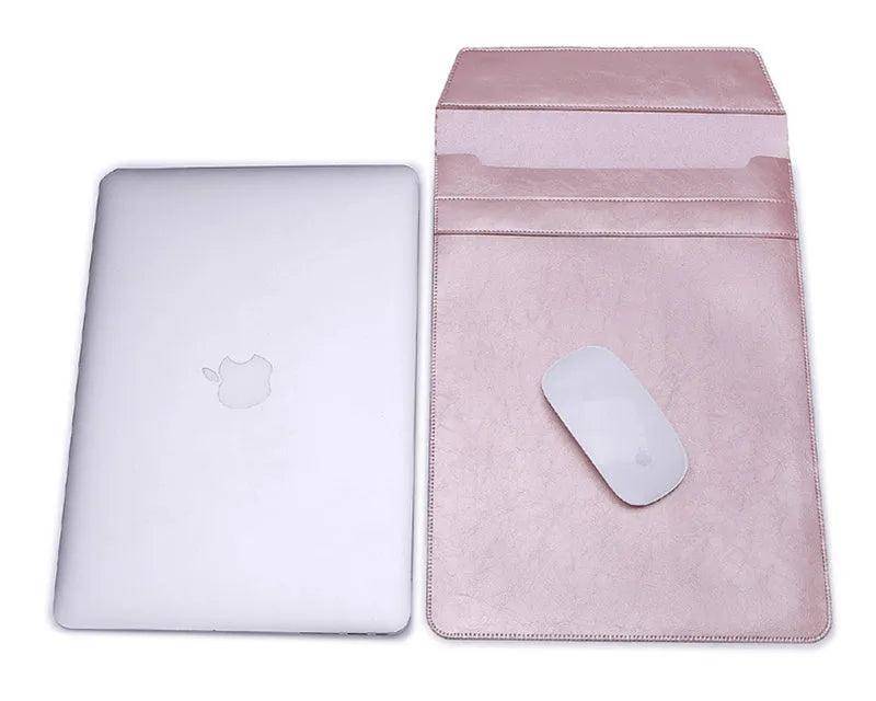 Rose gold microfiber leather laptop sleeve for MacBook Air 11.6 inch with non-woven interior