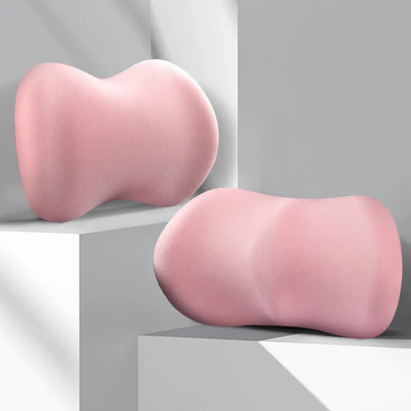 Car seat lumbar support and headrest cushion set in five colour options for driving comfort