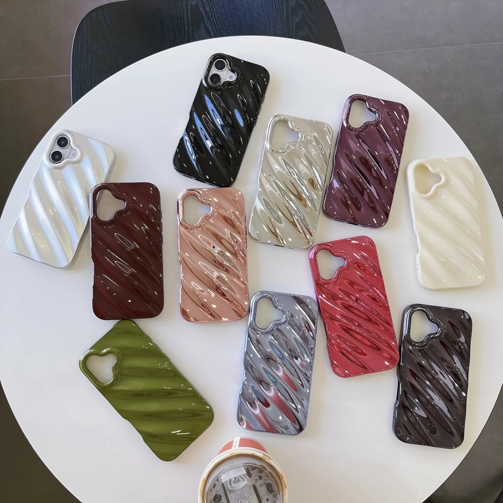 TPU water ripple phone case for iPhone in black with anti-fingerprint finish