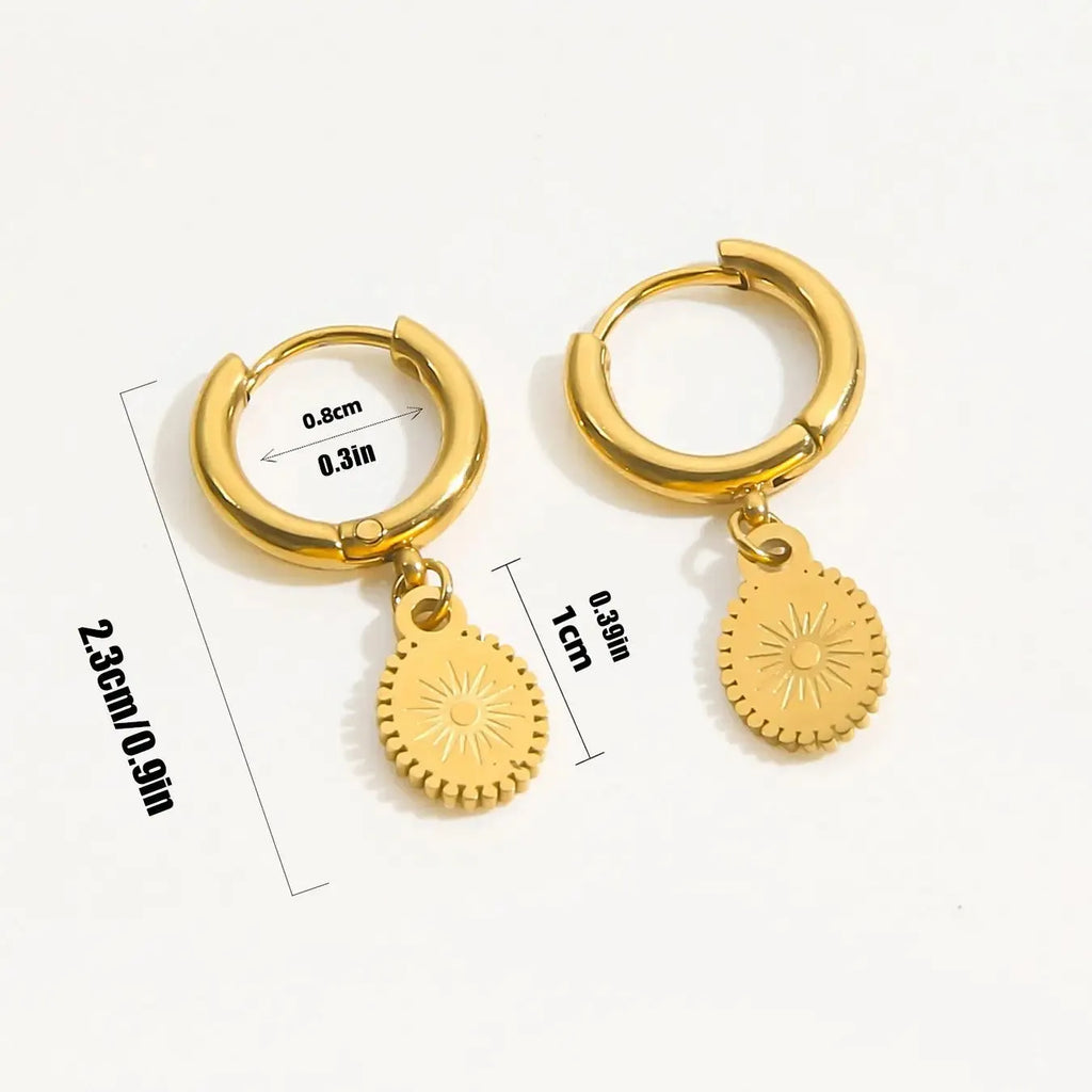 Stainless steel geometric earrings with oval elements for women, XY-EH005 style