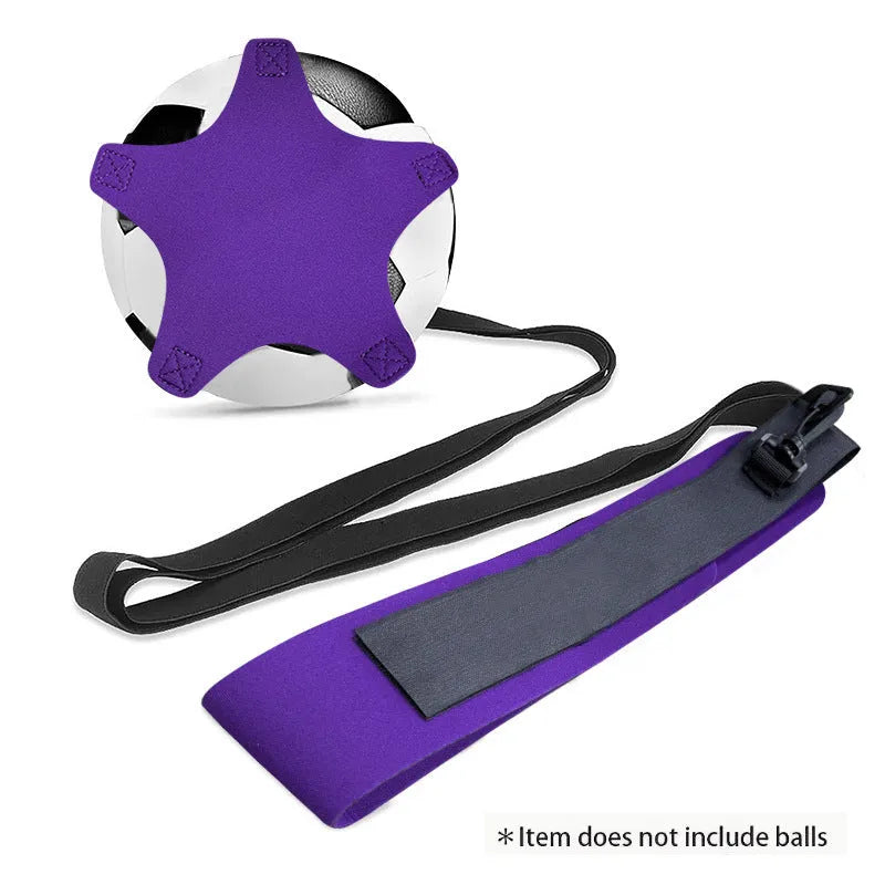 Purple neoprene football juggling training belt with pentagon pattern for solo practice drills