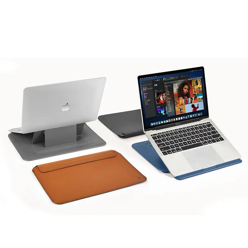 PU leather notebook liner iPad protective case with soft handle in black 13.3 inch size