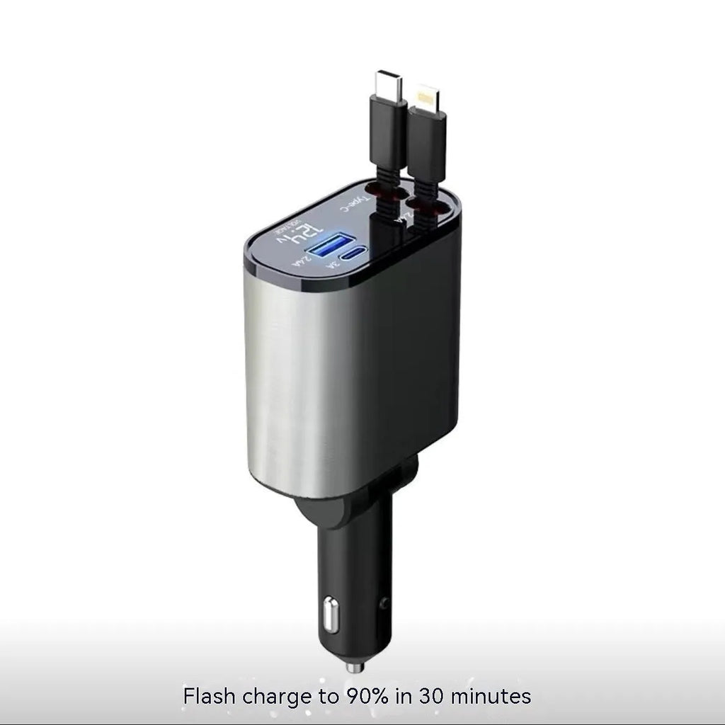 120W universal car charger with four USB ports for cigarette lighter socket