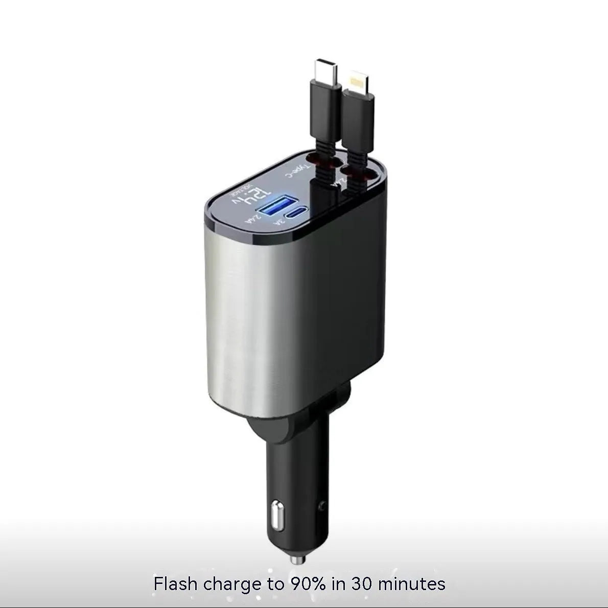 120W universal car charger with four USB ports for cigarette lighter socket