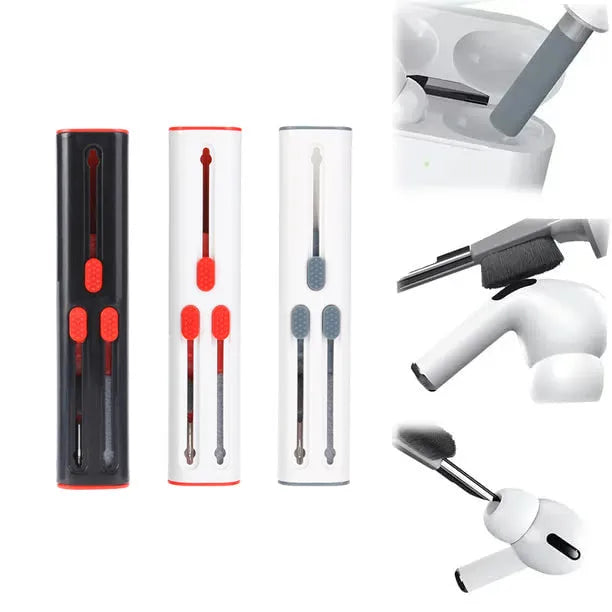 AirPods Pro cleaning kit with double-headed brush showing four cleaning attachments for electronics