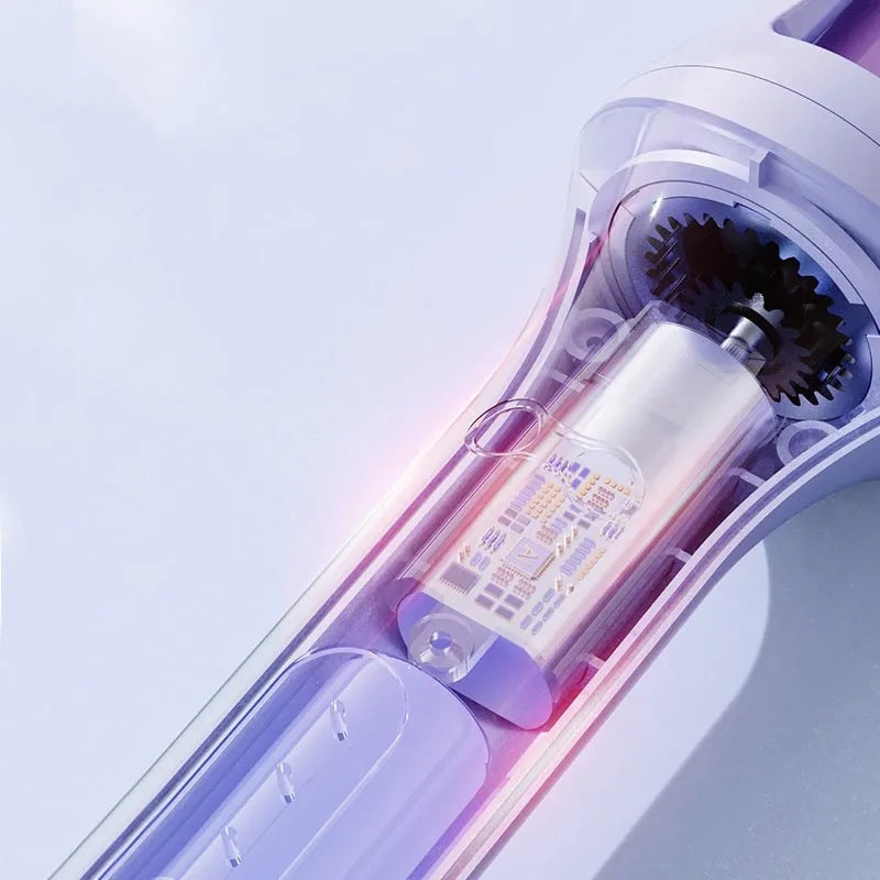 Blue automatic curling iron with 32mm tourmaline ceramic barrel and negative ions