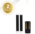 S2 3D Flame LED Taper Candle black 18cm height with realistic flickering flame effect