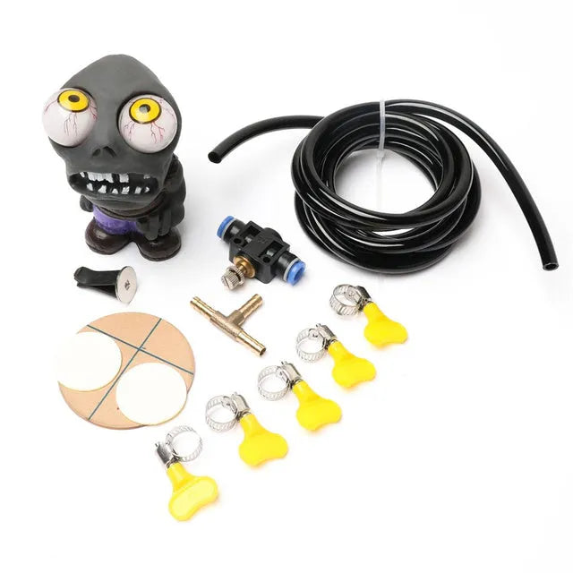 Turbo car blow-off valve ornament doll kit with pressure regulator and installation components
