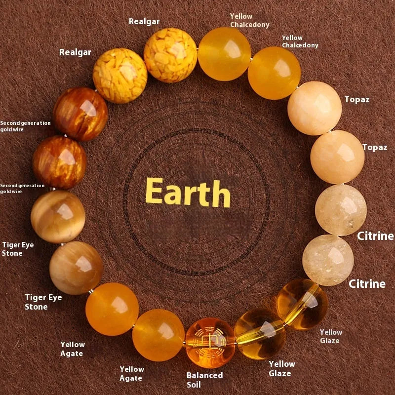 Natural agate energy bracelet with Chinese lucky symbols in three bead sizes