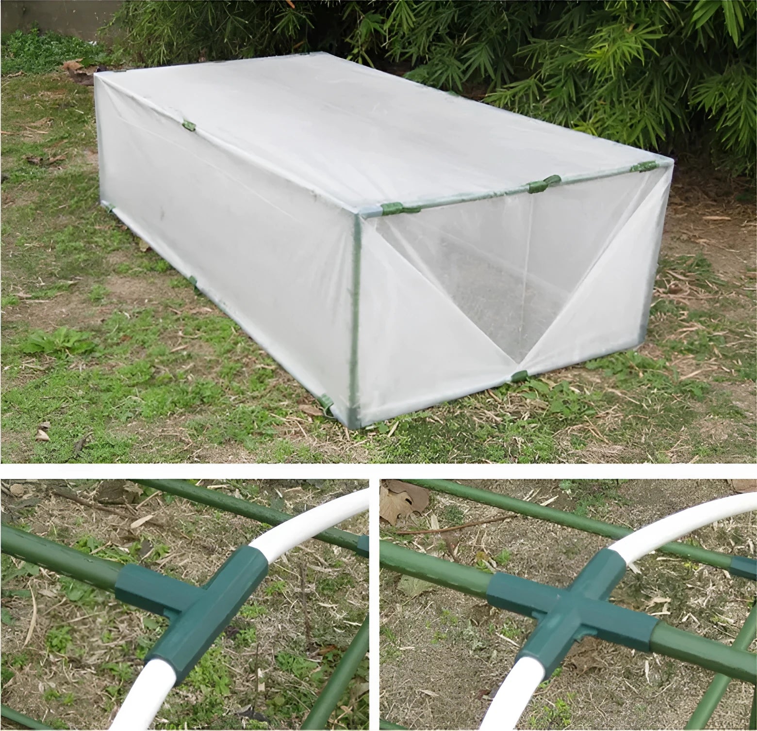3-way and 4-way PP plastic plant support connectors for 11mm garden stakes