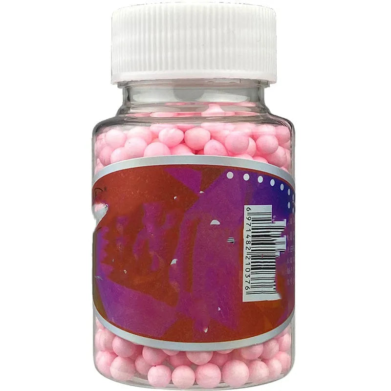 European style floating foam bait silo beads for carp fishing, yellow fruit sweet and pink smell, 4-6mm and 7-9mm grain sizes