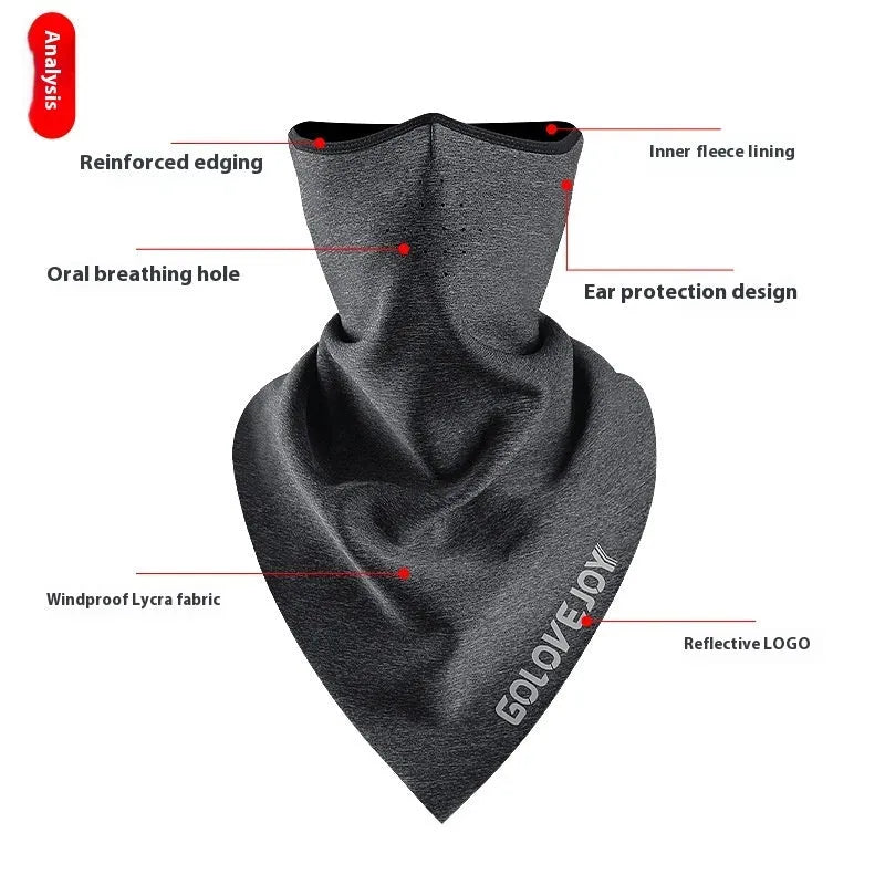 Winter cycling mask in TJ15 dark gray made from spandex Lycra with polar fleece