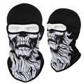 Bakool silk motorcycle skull mask in blue skull pattern, 36x29cm, quick dry fabric, unisex