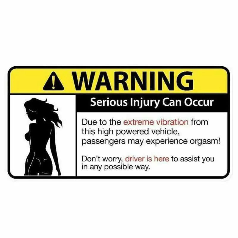 13cm PVC vinyl comic car warning sticker on vehicle window