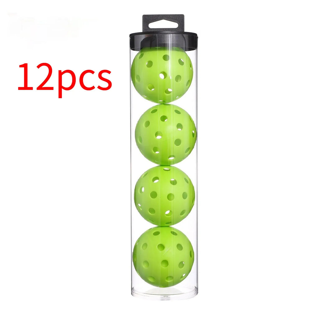 Super hard 40 holes injection moulded luminous toy ball in yellow, 74mm PE plastic with plastic bucket