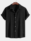 Men's casual loose short sleeve solid colour beachwear cardigan in green, front view