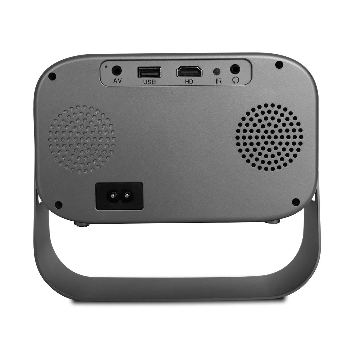 Black portable smart projector with 720p HD resolution and Android operating system