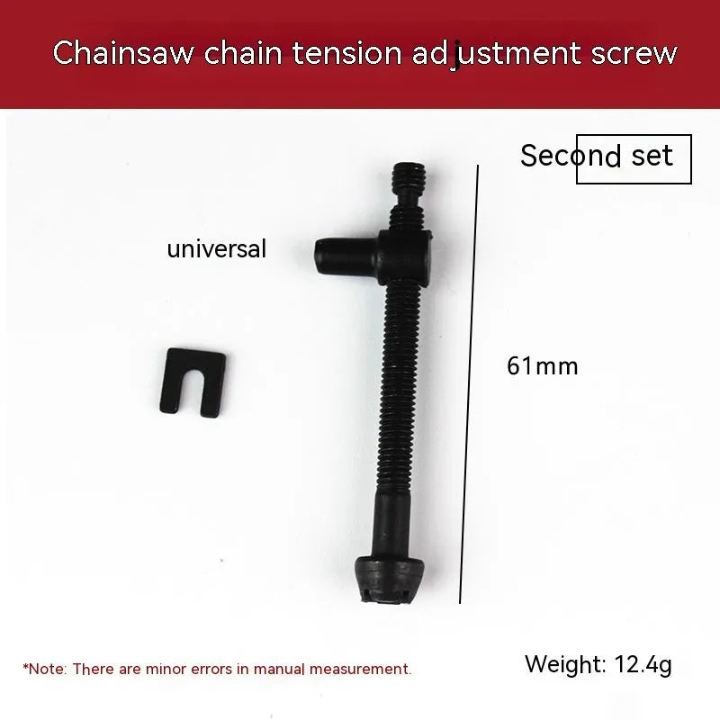 Chainsaw tension adjustment wire set showing multiple nylon thread spools in different diameters from 0.3mm to 1.2mm