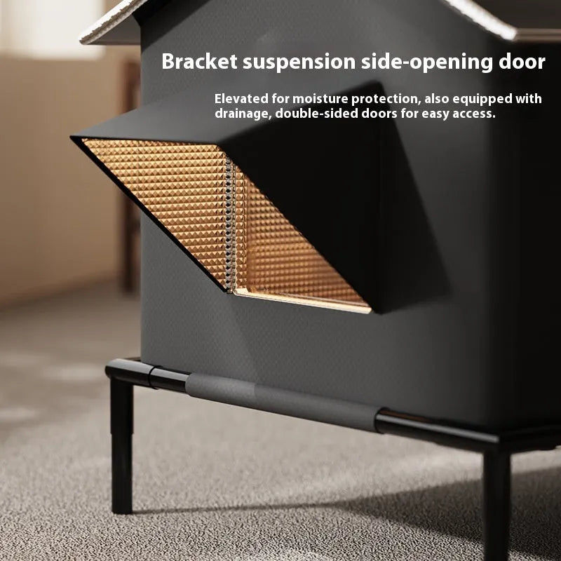 Black Oxford cloth outdoor pet bed for cats and small dogs with lock temperature design