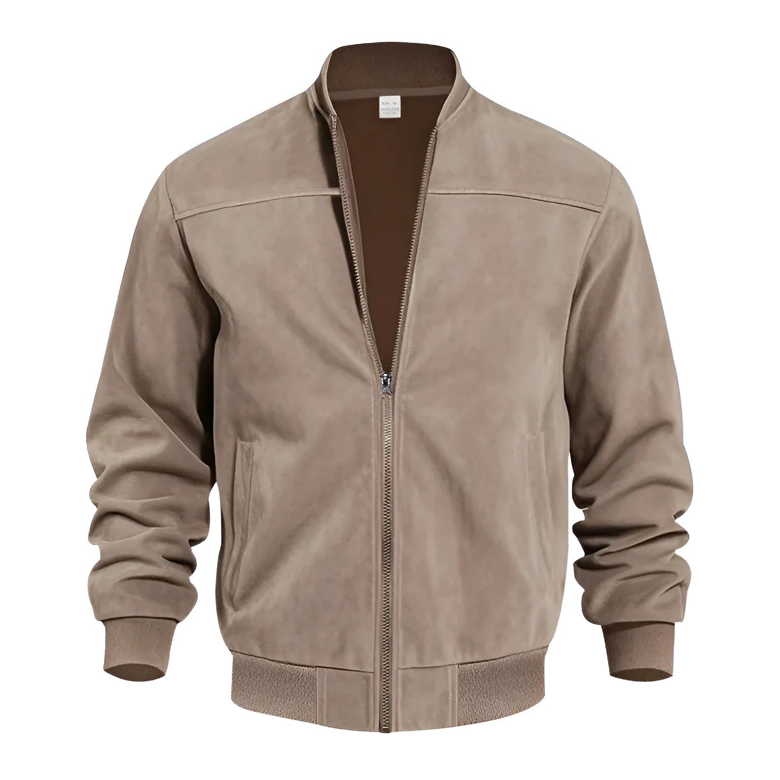 Men's plus size suede jacket with zipper front in multiple colour options