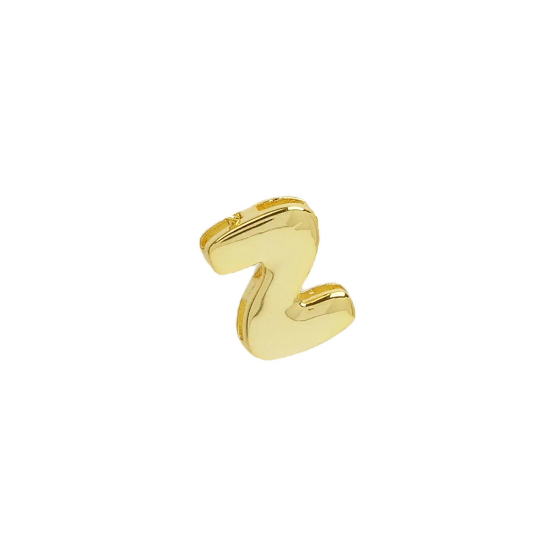 18k electroplated gold DIY letter name bracelet with smooth bubble surface on copper alloy