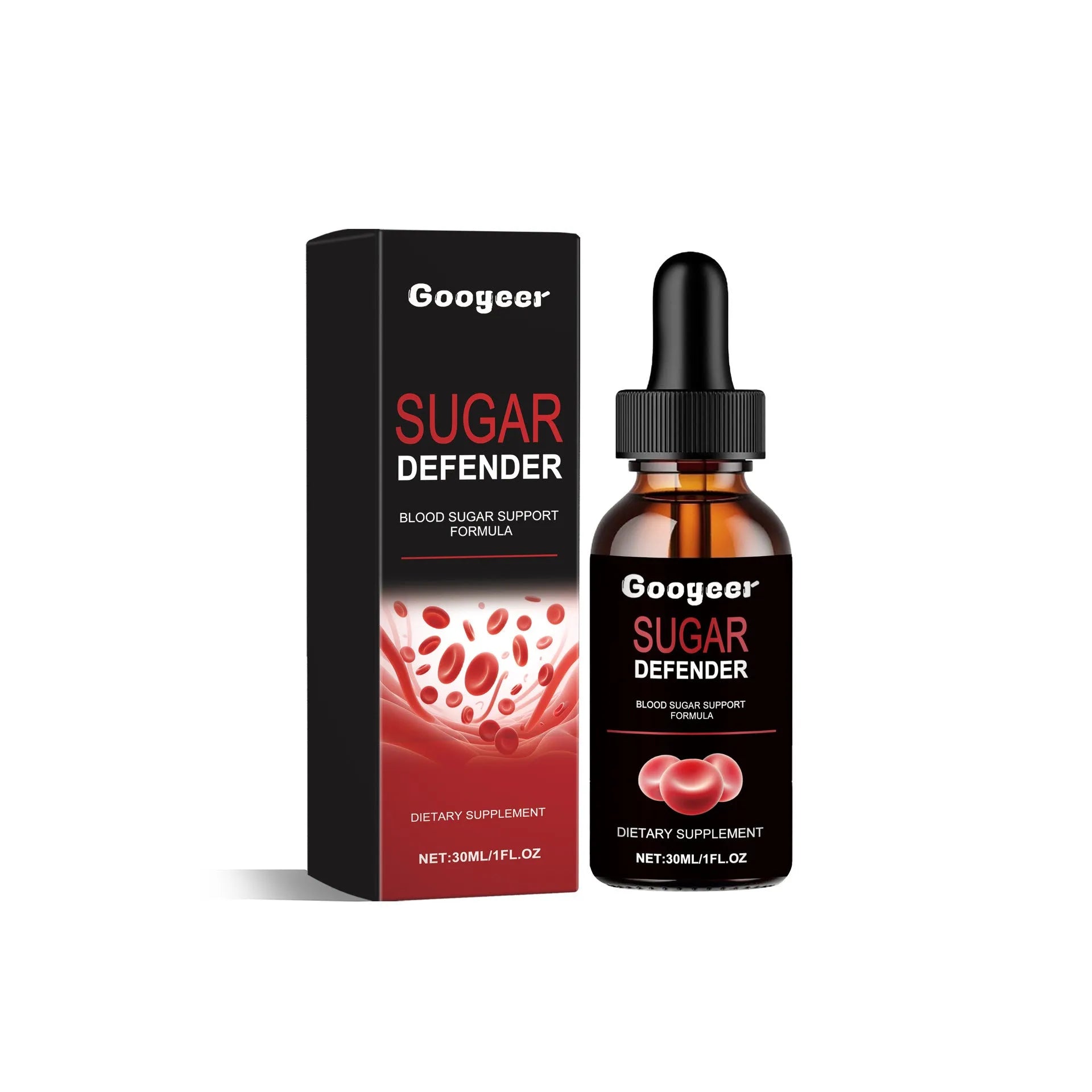 Googeer Body Care Drops supplement bottle with 30ml net content for vitality support.