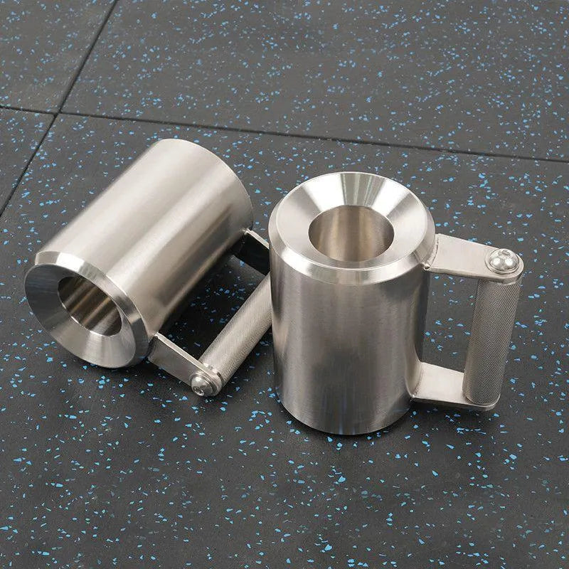 Silver stainless steel dumbbell cup weight plate weighing 8kg for home gym use