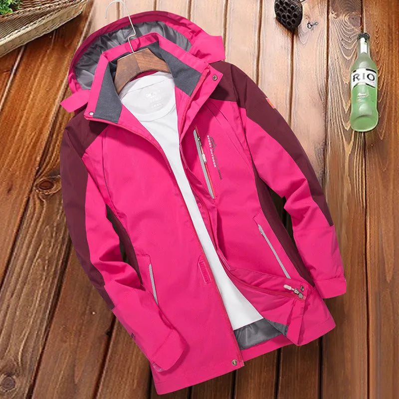 Men's windproof waterproof outdoor windbreaker thin jacket in solid colour, polyester fibre, front view