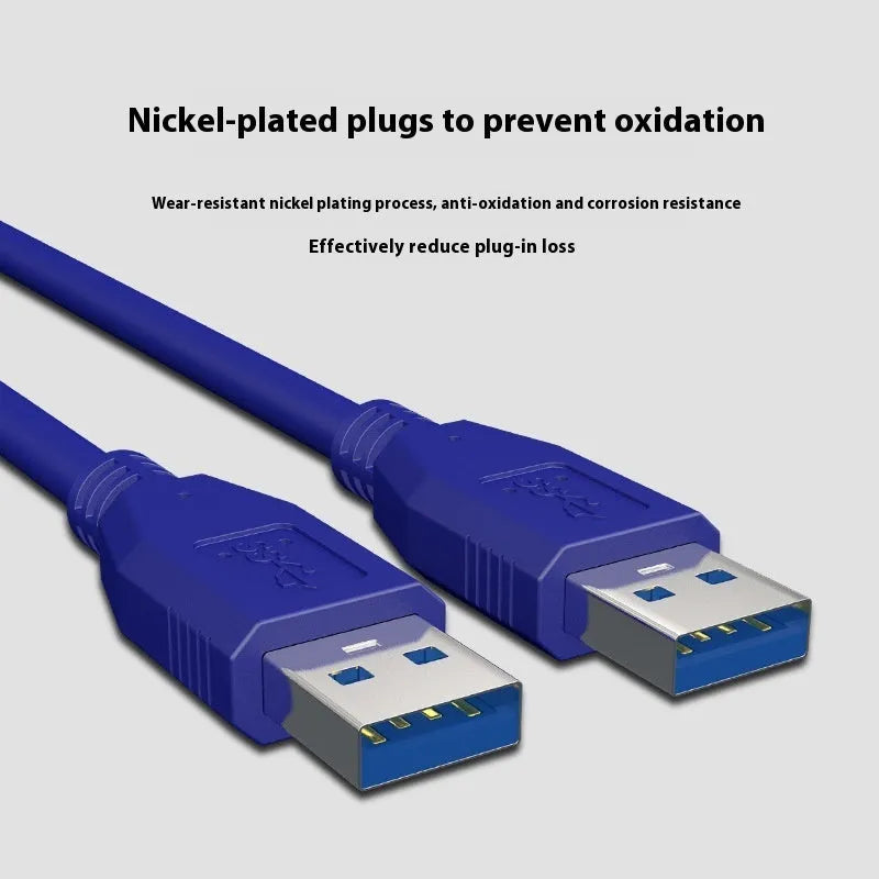 USB 3.0 male-to-male data cable with nickel-plated connectors, multiple lengths available