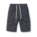 Men's loose-fit cropped pants with multiple pockets in polyester for summer outdoor wear